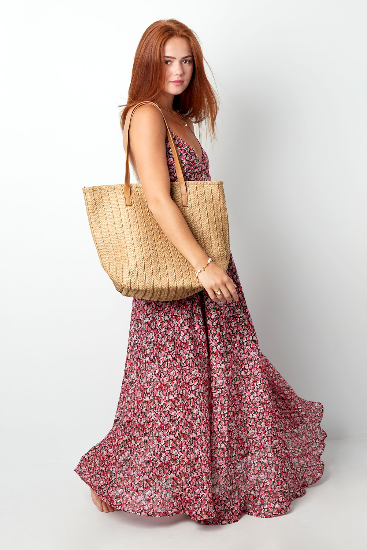 Strandtasche mit Reliefbeige – Papier
